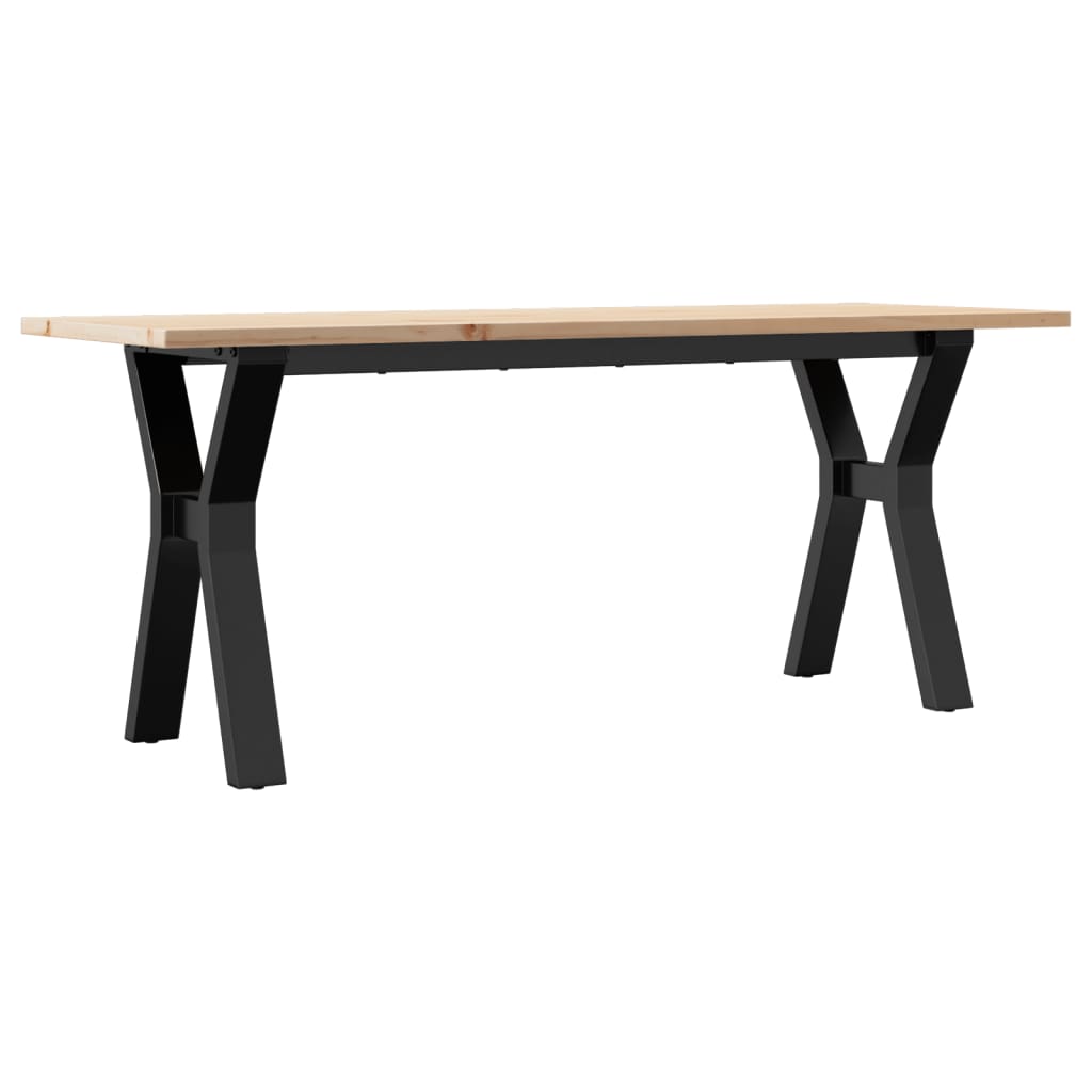 vidaXL Coffee Table Y-Frame 110x40x45 cm Solid Wood Pine and Steel 6