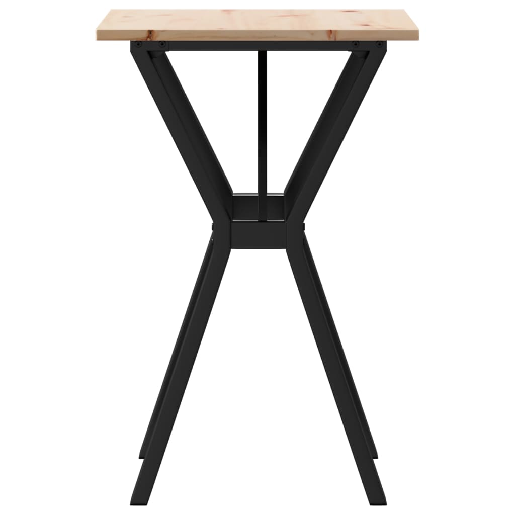 vidaXL Dining Table Y-Frame 50x50x75 cm Solid Wood Pine and Steel 5