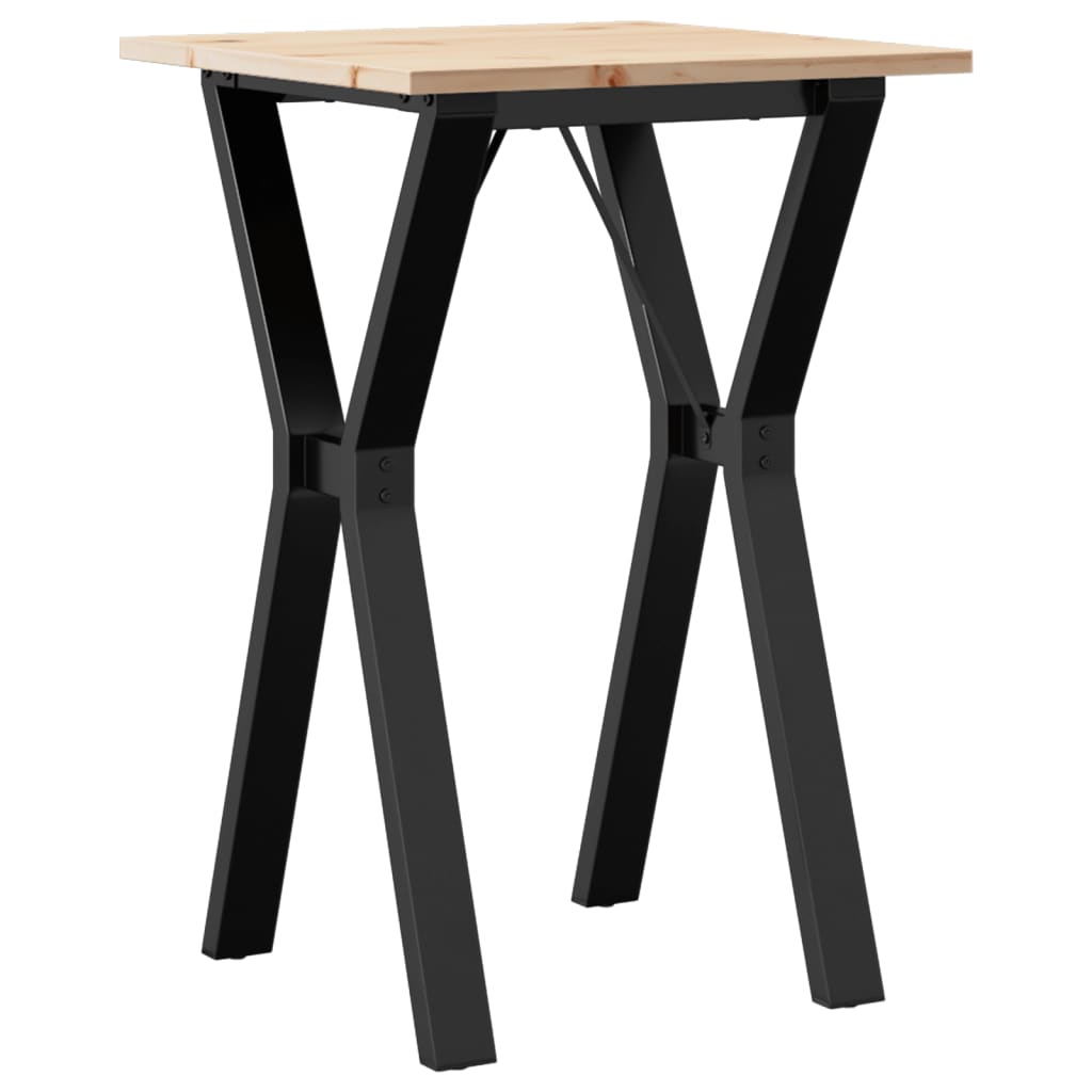 vidaXL Dining Table Y-Frame 50x50x75 cm Solid Wood Pine and Steel 6