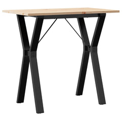 vidaXL Dining Table Y-Frame 80x50x75 cm Solid Wood Pine and Steel 2