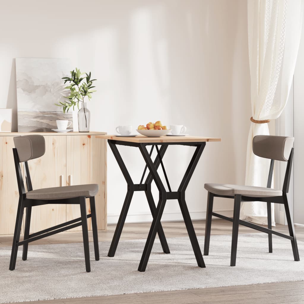 vidaXL Dining Table Y-Frame 80x50x75 cm Solid Wood Pine and Steel 3