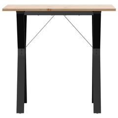 vidaXL Dining Table Y-Frame 80x50x75 cm Solid Wood Pine and Steel 4