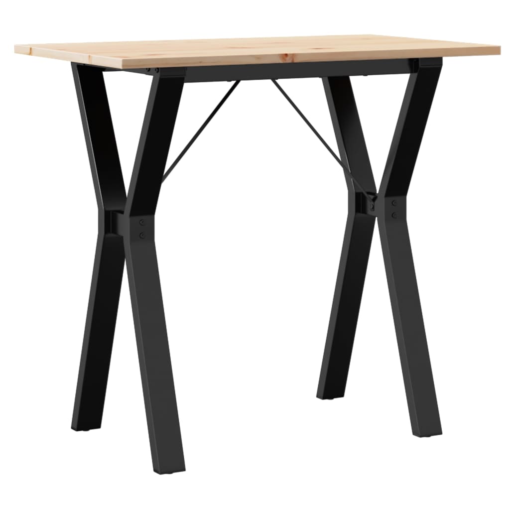 vidaXL Dining Table Y-Frame 80x50x75 cm Solid Wood Pine and Steel 6