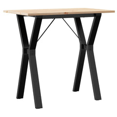 vidaXL Dining Table Y-Frame 80x50x75 cm Solid Wood Pine and Steel 6