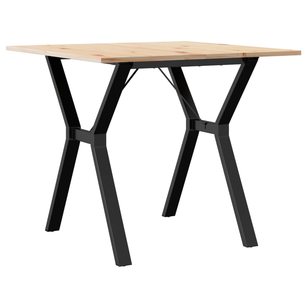 vidaXL Dining Table Y-Frame 80x80x75 cm Solid Wood Pine and Steel 6