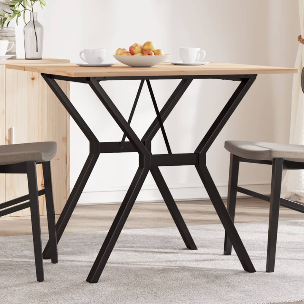 vidaXL Dining Table Y-Frame 80x80x75 cm Solid Wood Pine and Steel 1