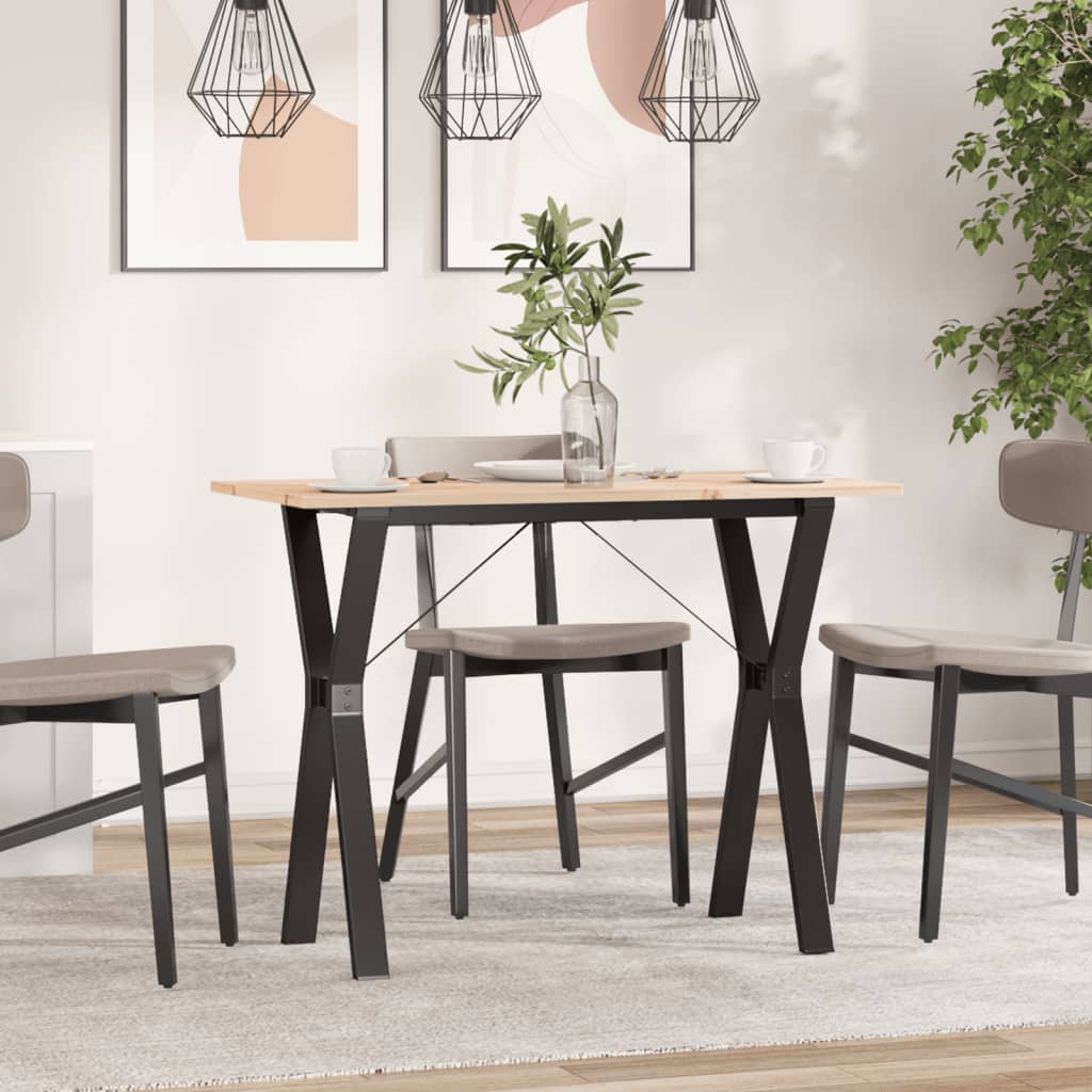 vidaXL Dining Table Y-Frame 100x50x75 cm Solid Wood Pine and Steel 3