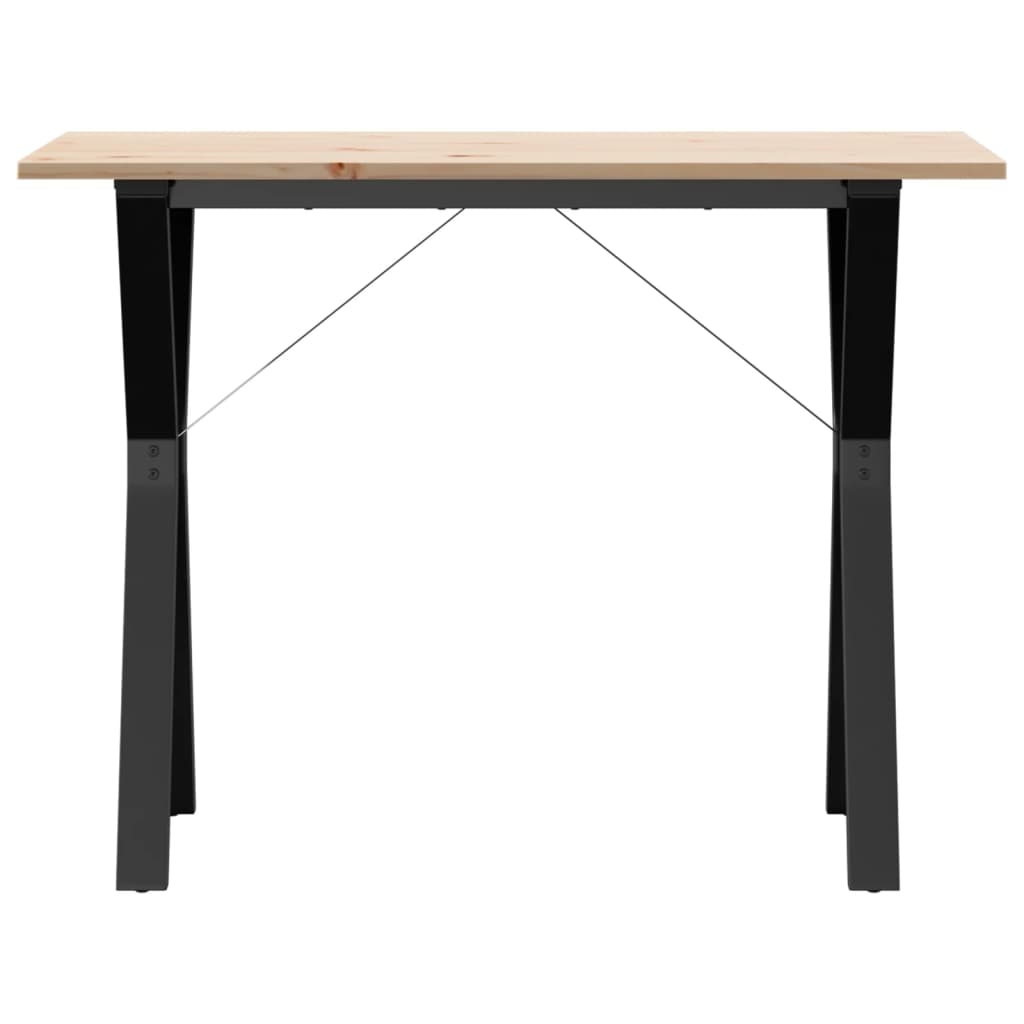 vidaXL Dining Table Y-Frame 100x50x75 cm Solid Wood Pine and Steel 4