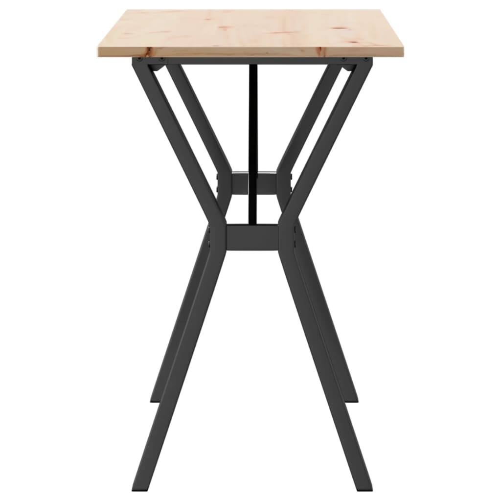vidaXL Dining Table Y-Frame 100x50x75 cm Solid Wood Pine and Steel 5