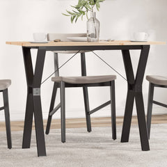 vidaXL Dining Table Y-Frame 100x50x75 cm Solid Wood Pine and Steel 1