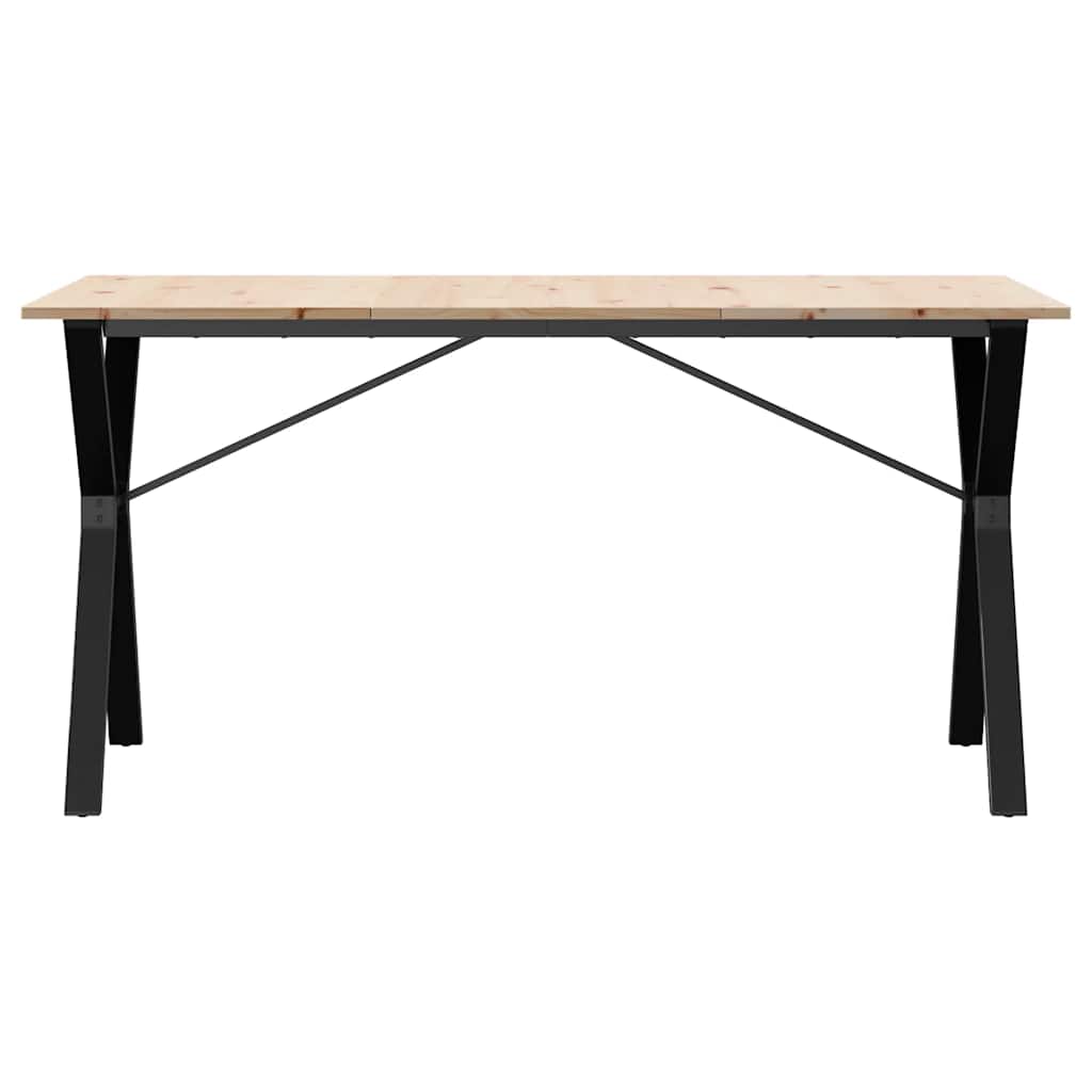 vidaXL Dining Table Y-Frame 140x80x75 cm Solid Wood Pine and Steel 4