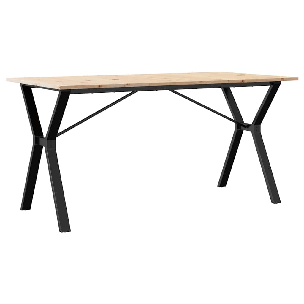 vidaXL Dining Table Y-Frame 140x80x75 cm Solid Wood Pine and Steel 6
