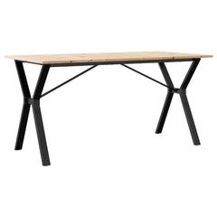 vidaXL Dining Table Y-Frame 140x80x75 cm Solid Wood Pine and Steel 6