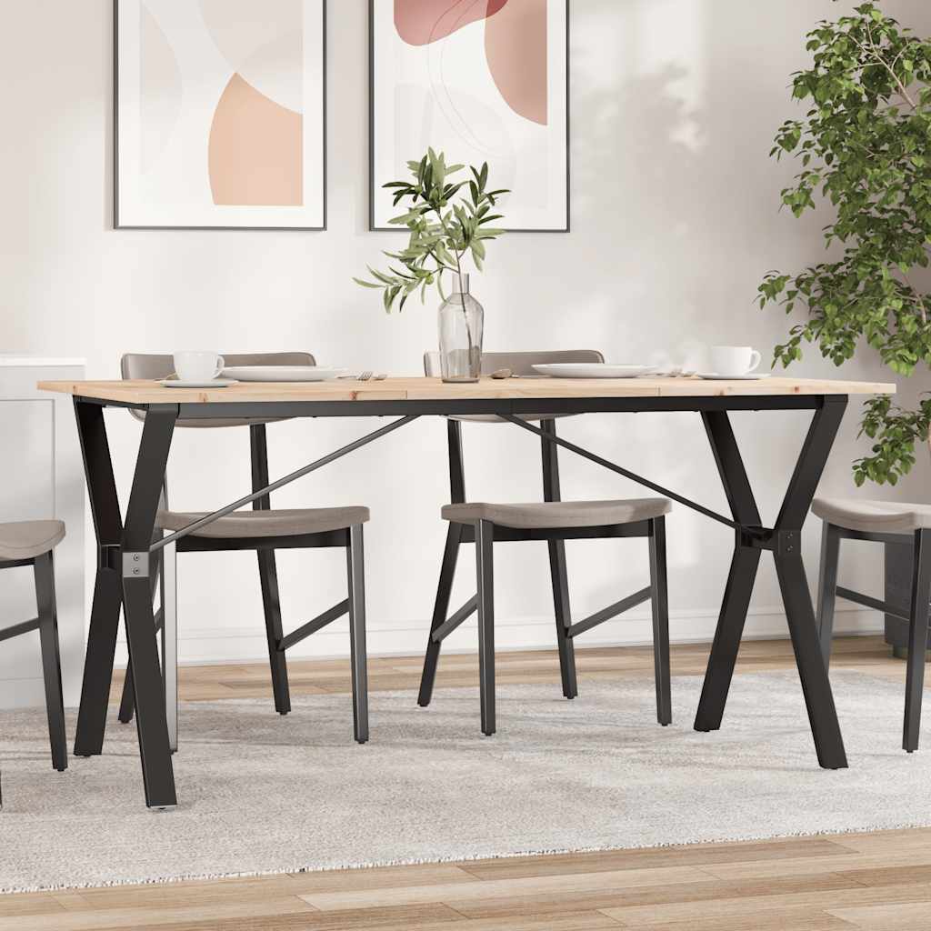 vidaXL Dining Table Y-Frame 140x80x75 cm Solid Wood Pine and Steel 1