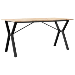 vidaXL Dining Table Y-Frame 160x80x75 cm Solid Wood Pine and Steel 2