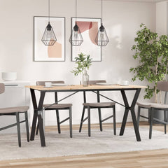 vidaXL Dining Table Y-Frame 160x80x75 cm Solid Wood Pine and Steel 3