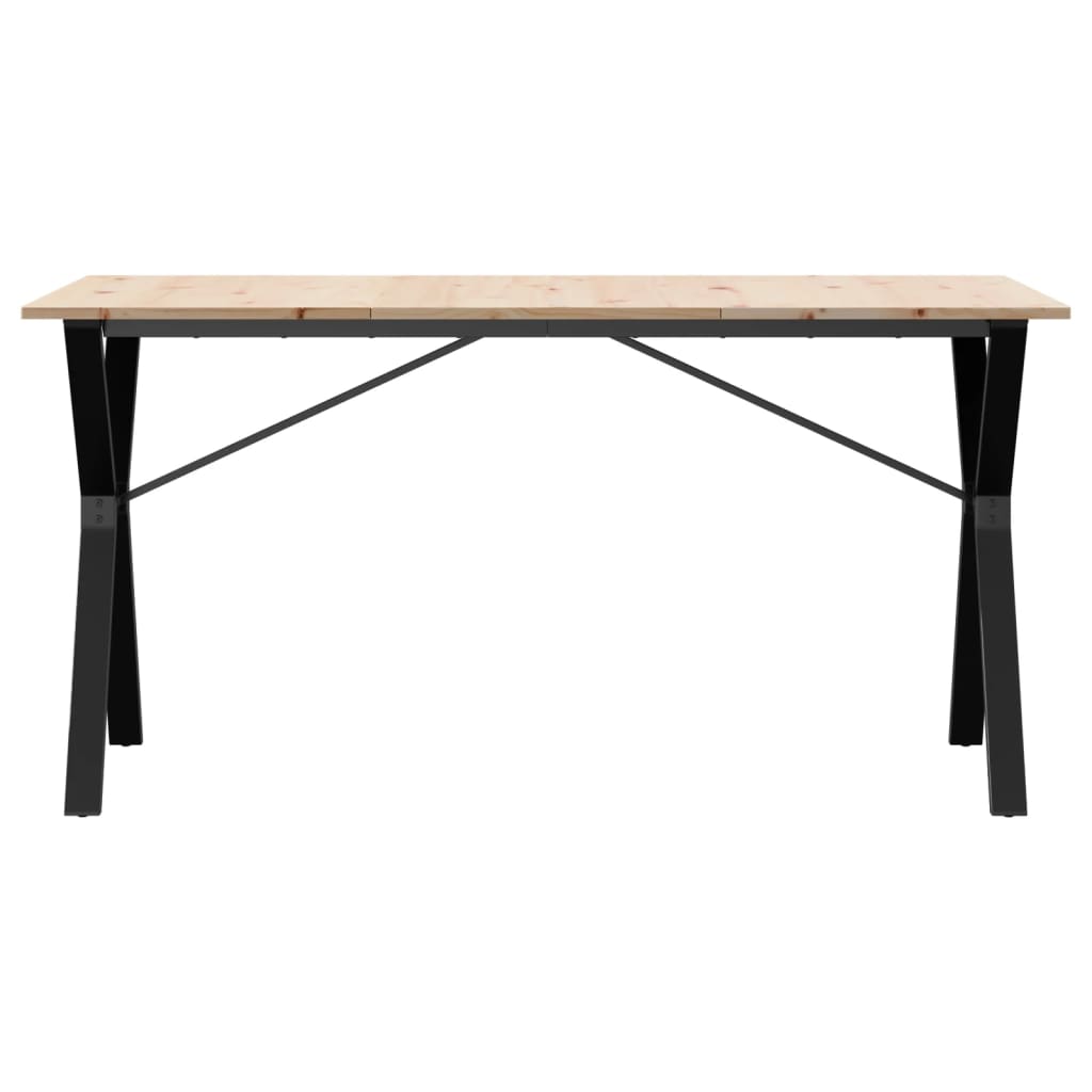 vidaXL Dining Table Y-Frame 160x80x75 cm Solid Wood Pine and Steel 4