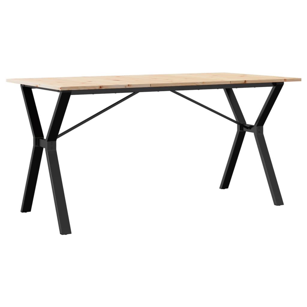 vidaXL Dining Table Y-Frame 160x80x75 cm Solid Wood Pine and Steel 6