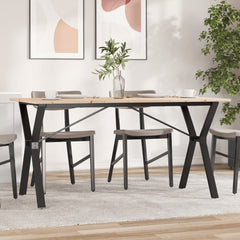 vidaXL Dining Table Y-Frame 160x80x75 cm Solid Wood Pine and Steel 1