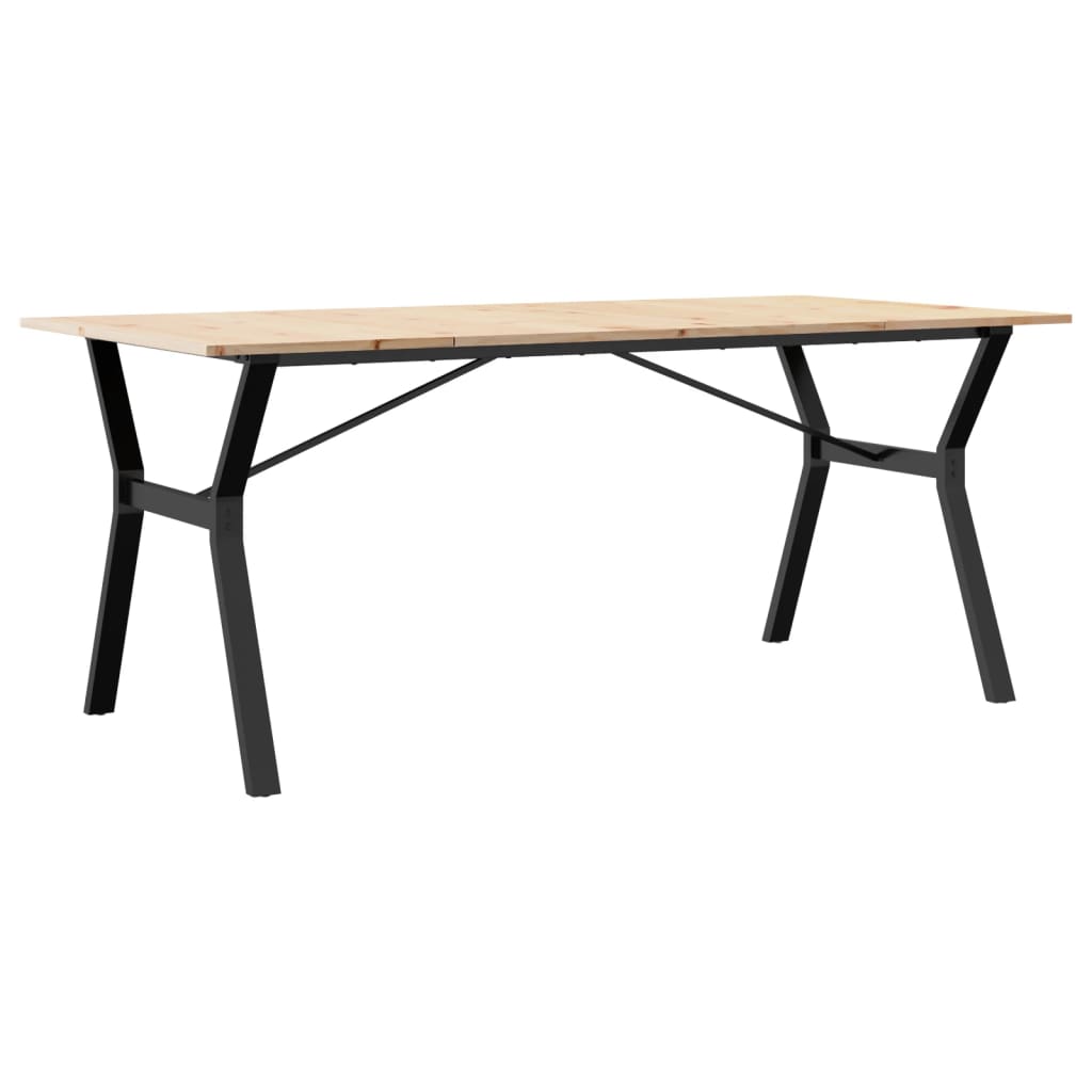 vidaXL Dining Table Y-Frame 180x90x75 cm Solid Wood Pine and Steel 2