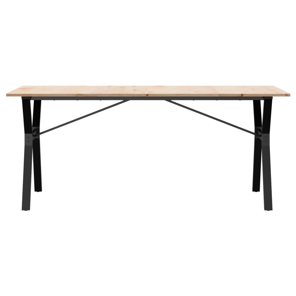 vidaXL Dining Table Y-Frame 180x90x75 cm Solid Wood Pine and Steel 4