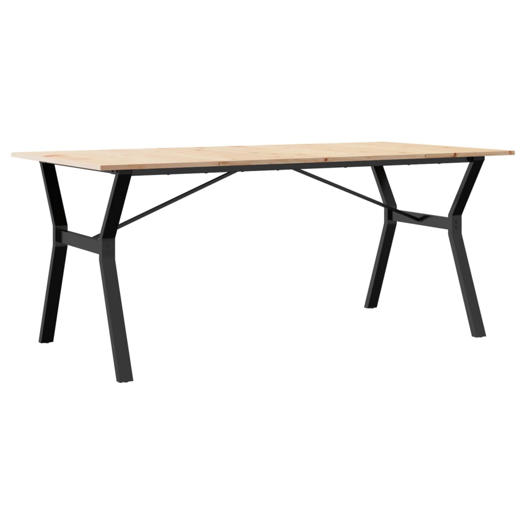vidaXL Dining Table Y-Frame 180x90x75 cm Solid Wood Pine and Steel 6
