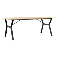 vidaXL Dining Table Y-Frame 200x100x75 cm Solid Wood Pine and Steel 2