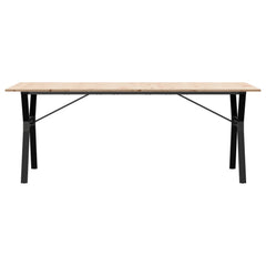 vidaXL Dining Table Y-Frame 200x100x75 cm Solid Wood Pine and Steel 4