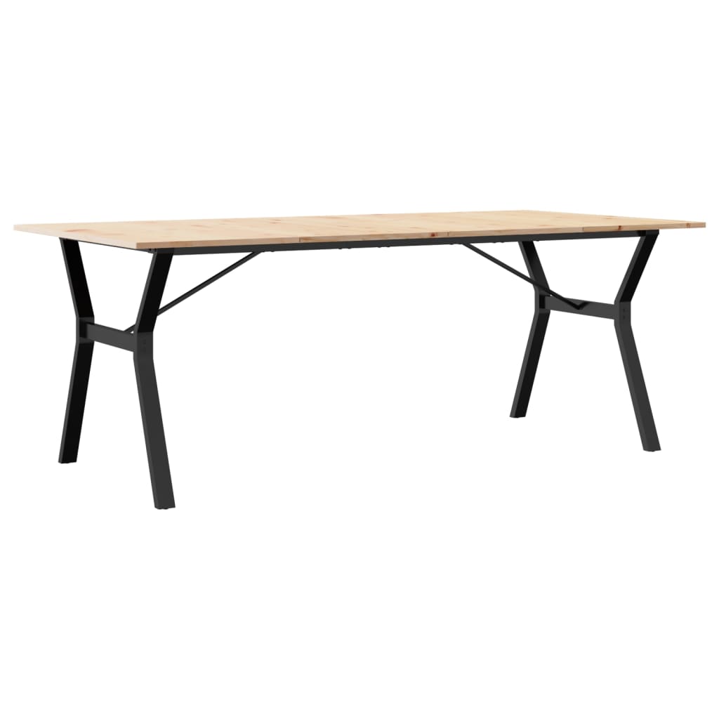 vidaXL Dining Table Y-Frame 200x100x75 cm Solid Wood Pine and Steel 6