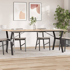 vidaXL Dining Table Y-Frame 200x100x75 cm Solid Wood Pine and Steel 1