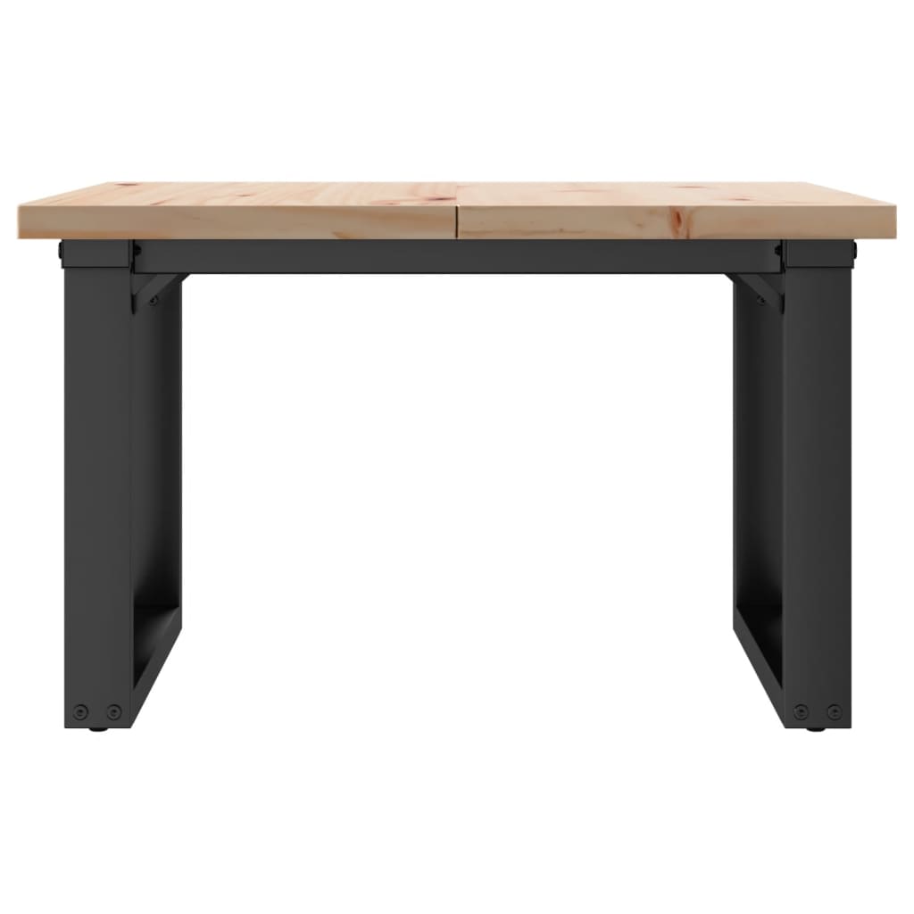 vidaXL Coffee Table O-Frame 70x70x40.5 cm Solid Wood Pine and Steel 4
