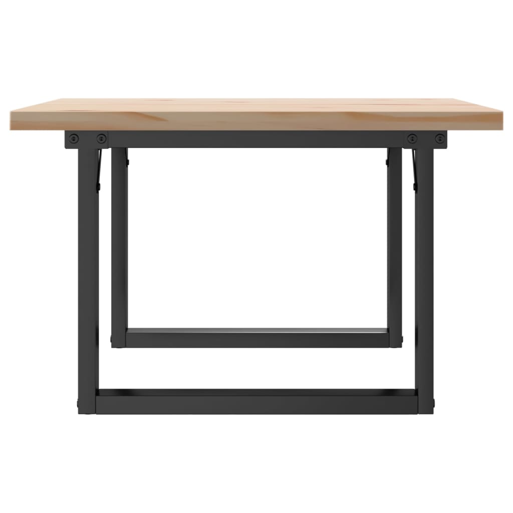 vidaXL Coffee Table O-Frame 70x70x40.5 cm Solid Wood Pine and Steel 5