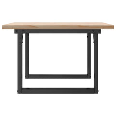 vidaXL Coffee Table O-Frame 70x70x40.5 cm Solid Wood Pine and Steel 5