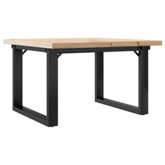 vidaXL Coffee Table O-Frame 70x70x40.5 cm Solid Wood Pine and Steel 6