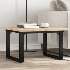 vidaXL Coffee Table O-Frame 70x70x40.5 cm Solid Wood Pine and Steel 1