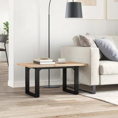 vidaXL Coffee Table O-Frame 80x50x40.5 cm Solid Wood Pine and Steel 3