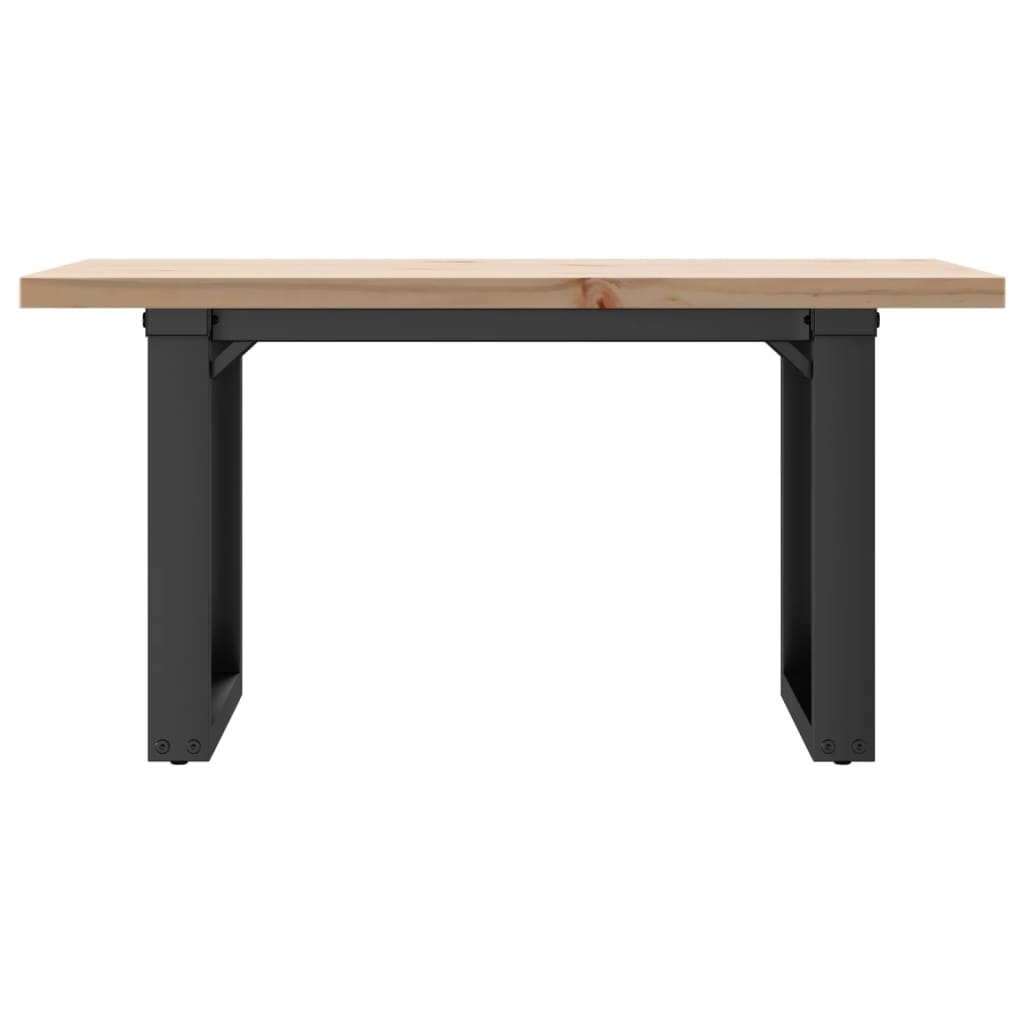 vidaXL Coffee Table O-Frame 80x50x40.5 cm Solid Wood Pine and Steel 4