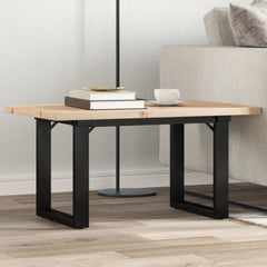 vidaXL Coffee Table O-Frame 80x50x40.5 cm Solid Wood Pine and Steel 1
