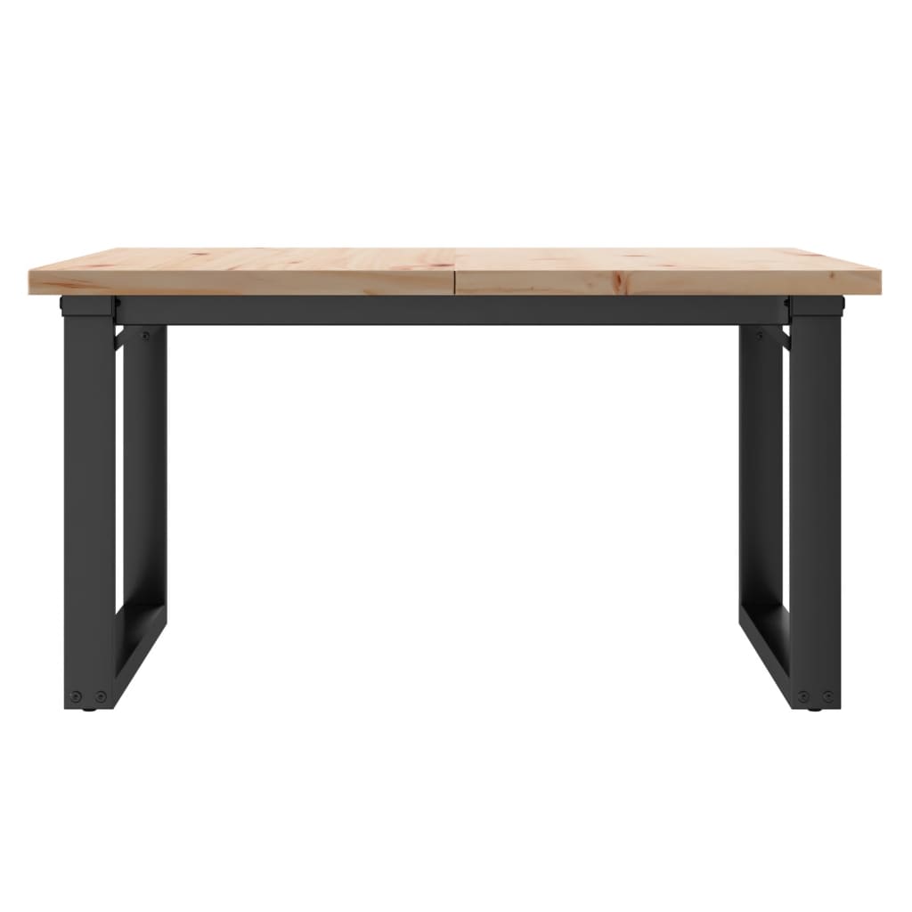 vidaXL Coffee Table O-Frame 80x80x45.5 cm Solid Wood Pine and Steel 4