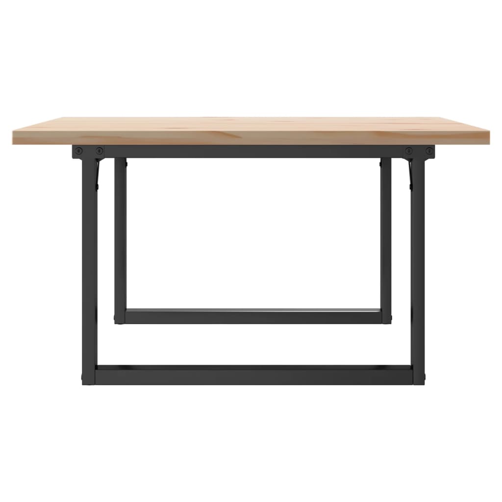 vidaXL Coffee Table O-Frame 80x80x45.5 cm Solid Wood Pine and Steel 5