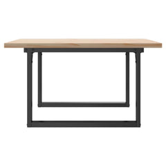 vidaXL Coffee Table O-Frame 80x80x45.5 cm Solid Wood Pine and Steel 5