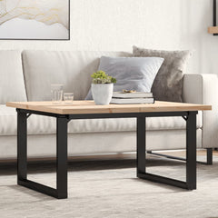 vidaXL Coffee Table O-Frame 80x80x45.5 cm Solid Wood Pine and Steel 1