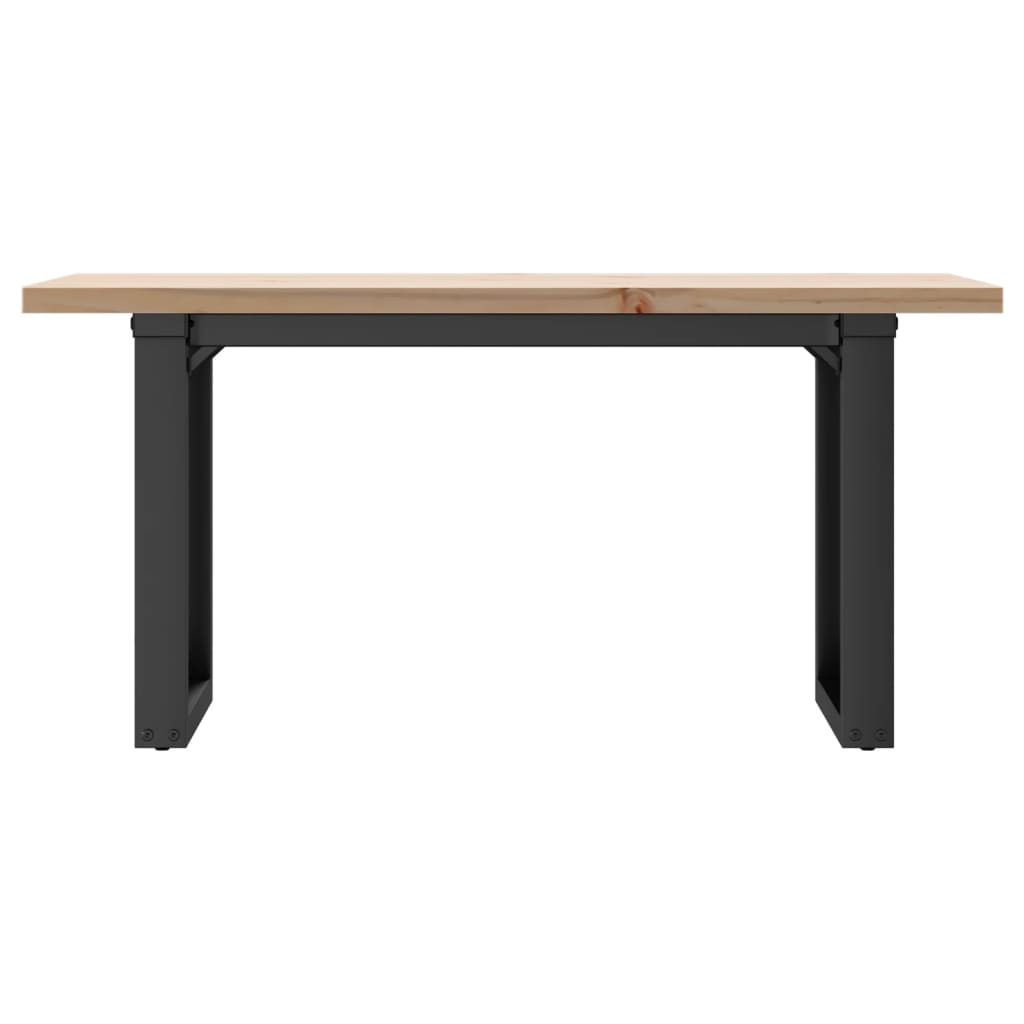 vidaXL Coffee Table O-Frame 90x40x45.5 cm Solid Wood Pine and Steel 4