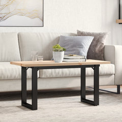 vidaXL Coffee Table O-Frame 90x40x45.5 cm Solid Wood Pine and Steel 1