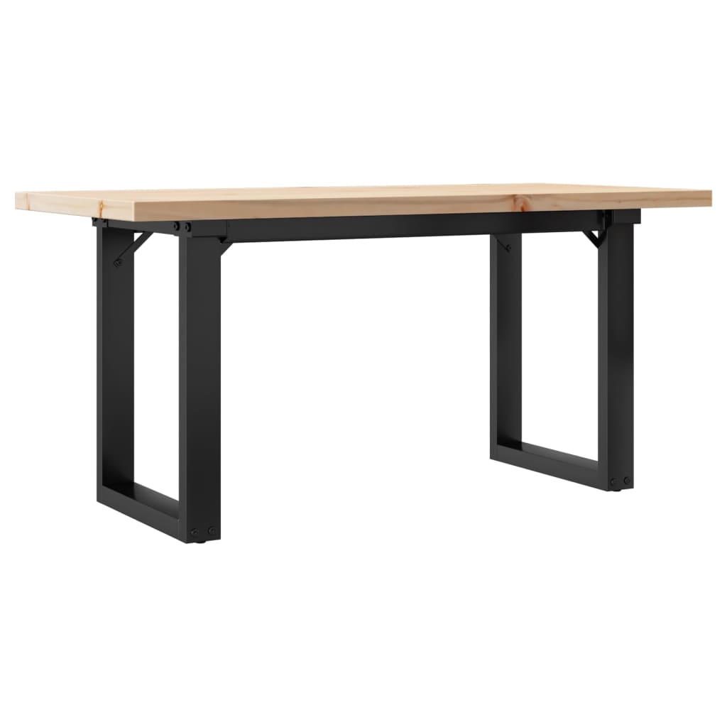 vidaXL Coffee Table O-Frame 100x50x45.5 cm Solid Wood Pine and Steel 2