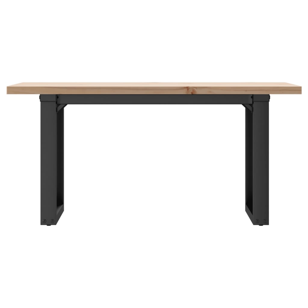 vidaXL Coffee Table O-Frame 100x50x45.5 cm Solid Wood Pine and Steel 4
