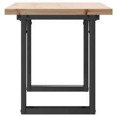 vidaXL Coffee Table O-Frame 100x50x45.5 cm Solid Wood Pine and Steel 5