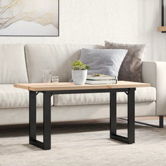 vidaXL Coffee Table O-Frame 100x50x45.5 cm Solid Wood Pine and Steel 1