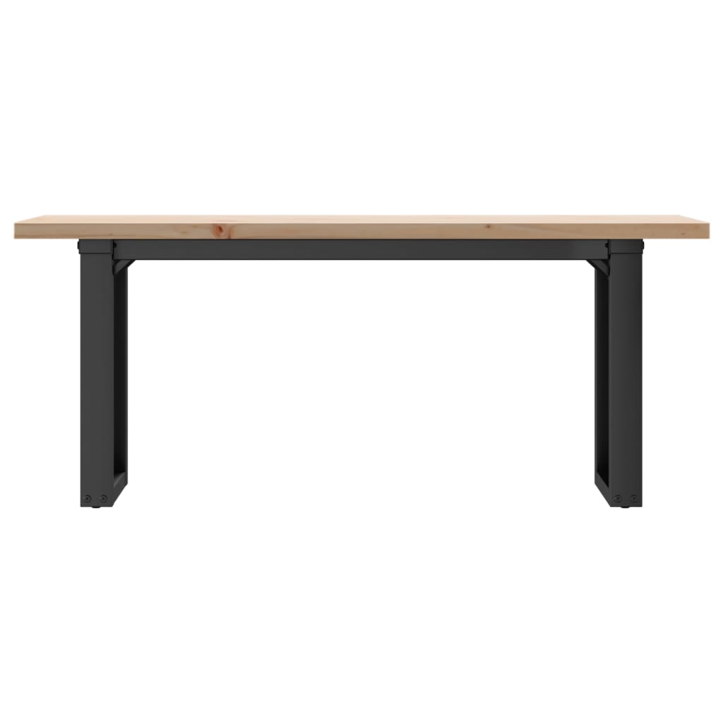 vidaXL Coffee Table O-Frame 110x40x45.5 cm Solid Wood Pine and Steel 4
