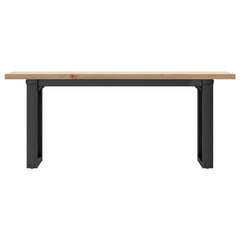 vidaXL Coffee Table O-Frame 110x40x45.5 cm Solid Wood Pine and Steel 4